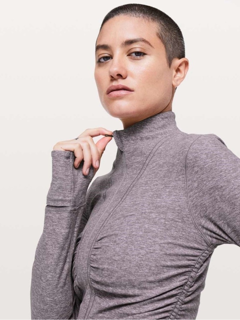 Lululemon Cypress Kiss 1/2 Zip Heathered Lunar Rock Size 4